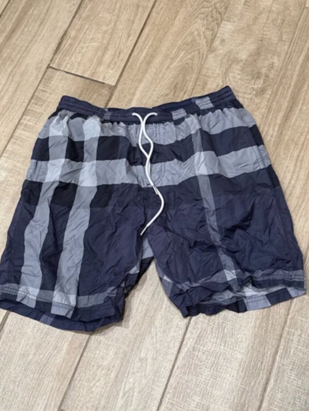 Burberry Brit Mens Swim Trunks Shorts Plaid Check Swimwear Bathing Suit